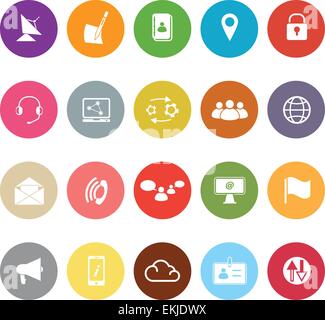 Communication flat icons on white background, stock vector Stock Vector