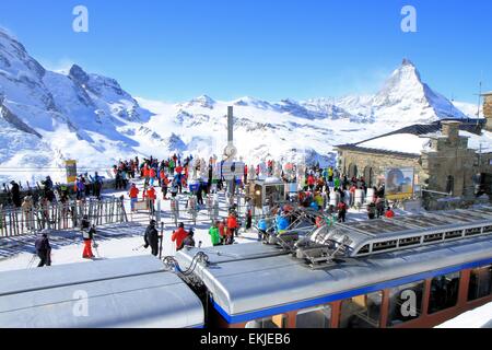 Gornergrat railway, Zermatt, Switzerland Stock Photo