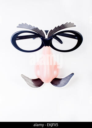 Funny mask with fake mustache, nose and glasses isolated on white Stock ...