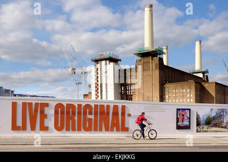 27 March 2015 - London:  Battersea Power Station undergoing redevelopment as part of the overall Nine Elms development scheme Stock Photo