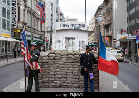 The famous formerly Checkpoint Charlie Berlin Germany Stock Photo