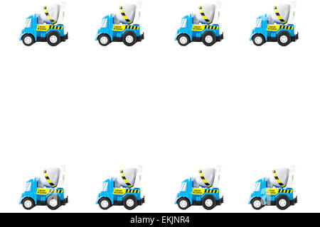 Frame of Toy cars. Concrete mixer Toys Truck Stock Photo