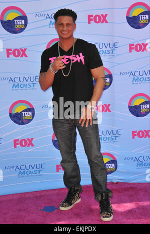 LOS ANGELES, CA - JULY 23, 2012: DJ Pauly D (aka Paul Delvecchio) at the 2012 Teen Choice Awards at the Gibson Amphitheatre, Universal City. Stock Photo