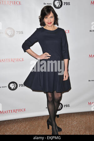 LOS ANGELES, CA - JULY 22, 2012: Elizabeth McGovern at photocall for the third series of Downton Abbey at the Beverly Hilton Hotel. Stock Photo