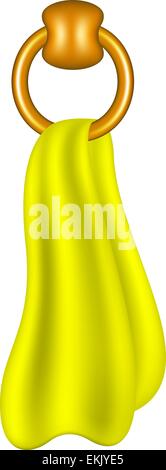 Ring shaped holder with yellow towel on white background Stock Vector