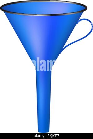Funnel in blue design on white background Stock Vector