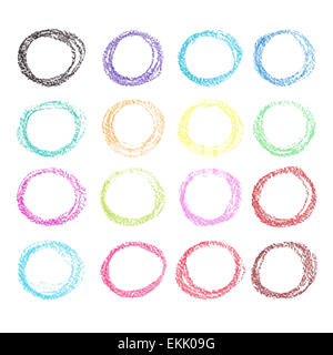 Crayon circle set. Stock Photo