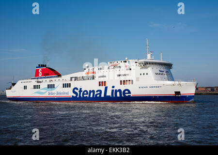 Stena Line, Belfast to Birkenhead ferry on the River Mersey Stock Photo