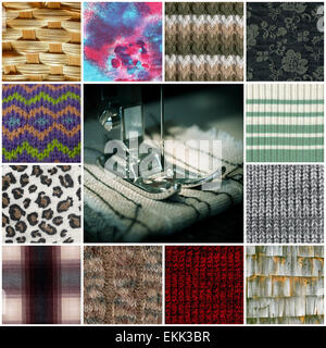 Collage with textures Stock Photo
