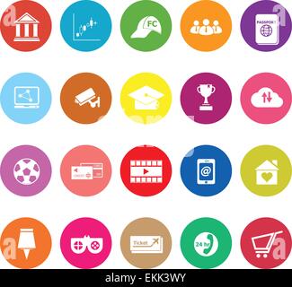 General online flat icons on white background, stock vector Stock Vector