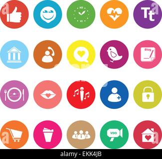 Chat conversation flat icons on white background, stock vector Stock Vector