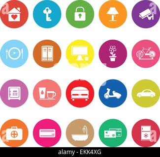 General home stay flat icons on white background, stock vector Stock Vector