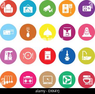 Cafe and restaurant flat icons on white background, stock vector Stock Vector