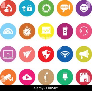 Smart phone screen flat icons on white background, stock vector Stock Vector