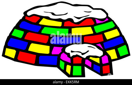 multicolored igloo on white background Stock Photo