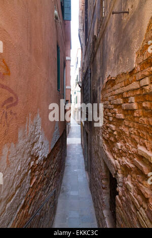 Old streets in Venice showing how narrow some of the streets are. Stock Photo