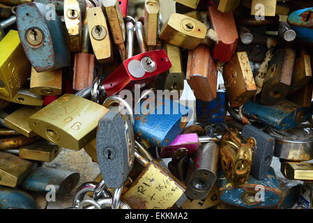 padlock like a symbol of people in love Stock Photo