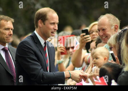 Prince William visits the War Memorial Park in Coventry for a Fields in Trust memorial event, Coventry, UK - July 2014. Stock Photo