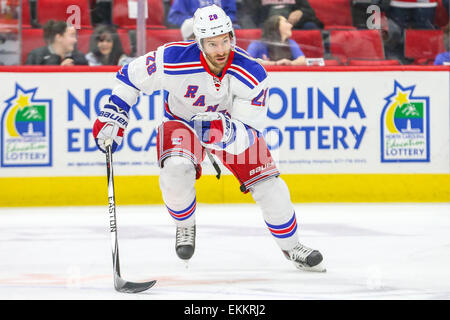 Raleigh, North Carolina, USA. 21st Mar, 2015. New York Rangers center Dominic Moore (28) during the NHL game between the New York Rangers and the Carolina Hurricanes at the PNC Arena. The Rangers defeated the Carolina Hurricanes 3-2 in Overtime. © Andy Martin Jr./ZUMA Wire/Alamy Live News Stock Photo