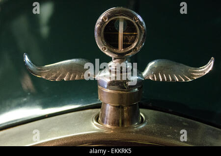 Hood ornament of a 1926 Ford Model T Tudor Sedan at the Seal Cove Auto ...