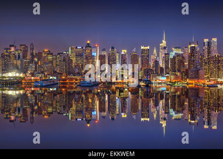 Manhattan at night Stock Photo