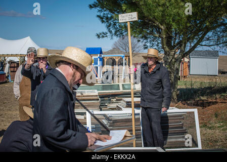 Rawlinsville, Pennsylvania, USA.  Amish Mud Sale, held every spring in Lancaster, PA.  Fund raising for local fire depts. Stock Photo