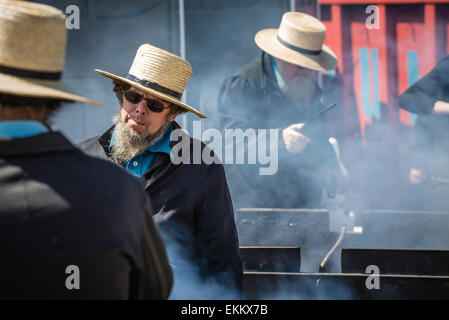 Rawlinsville, Pennsylvania, USA.  Amish Mud Sale, held every spring in Lancaster, PA.  Fund raising for local fire depts. Stock Photo