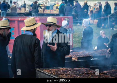 Rawlinsville, Pennsylvania, USA.  Amish Mud Sale, held every spring in Lancaster, PA.  Fund raising for local fire depts. Stock Photo