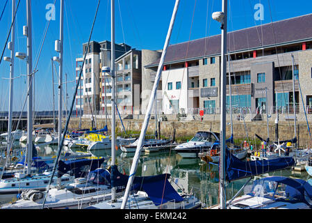 The marina, Caernarfon, Gwynedd, North Wales UK Stock Photo