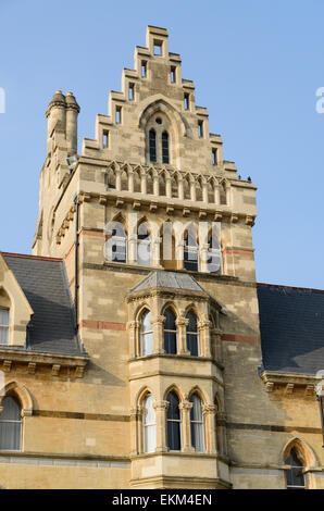 A close up of the central portion of The Meadow Building part of Christchurch College, University of Oxford, Oxford, U.K. Stock Photo