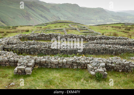 Hardknott Roman Fort on the Hardknott Pass in the Lake District Stock Photo