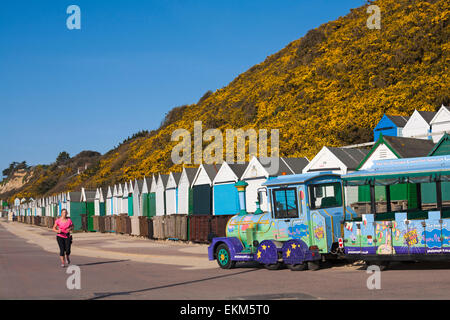 Bournemouth, Dorset, UK. 12th April, 2015. UK Weather: Runner jogging along Bournemouth promenade under sunny blue skies, Dorset, UK Credit:  Carolyn Jenkins/Alamy Live News Stock Photo