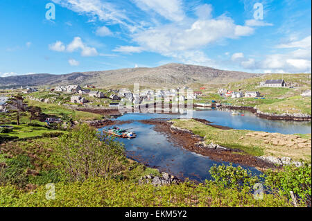 View of settlement Scalpay on the island of Scalpay off Harris Western Isles Scotland Stock Photo