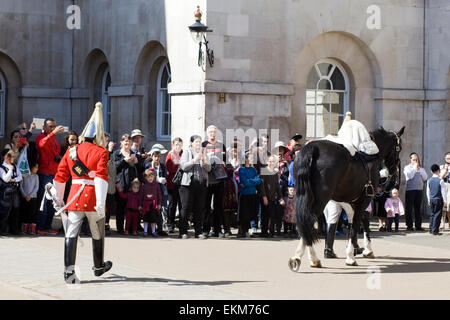 Changing the guards at Horseguards Parade the dismount Stock Photo