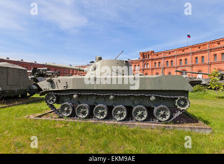 Soviet amphibious self-propelled 120 mm mortar 2S9 NONA-S . 2S9 utilizes a 120 mm 2A60 mortar with a 1.8 meter long barrel Stock Photo