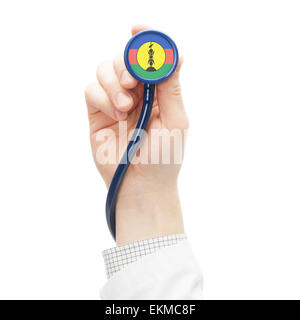 Stethoscope with flag conceptual series - New Caledonia Stock Photo