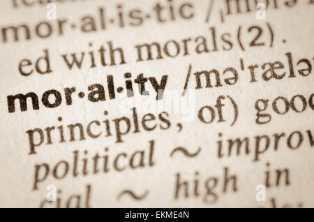 Definition of word morality in dictionary Stock Photo