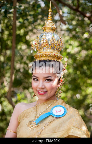 A participant in the Miss Songkran contest held in Chiang Mai Thailand ...