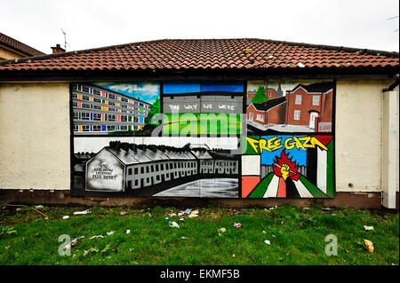 Political wall art on a wall in the Bogside, Londonderry, Derry, Northern Ireland Stock Photo