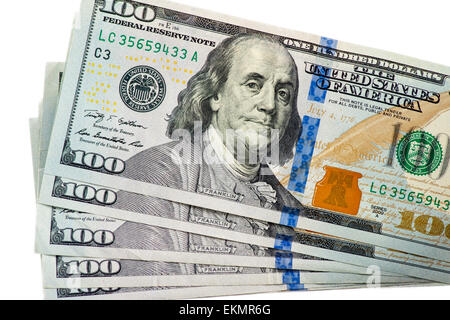 United States One Hundred dollar bills fanned out Stock Photo
