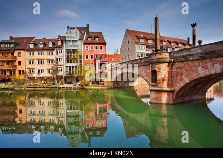 Nuremberg. Image of the Nuremberg old town during sunny spring day. Stock Photo