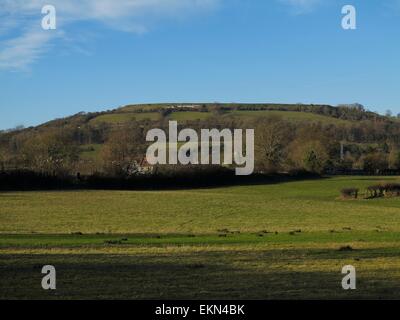 Little Solsbury Hill Batheaston from Bathampton Bath and Northeast Somerset England UK Stock Photo