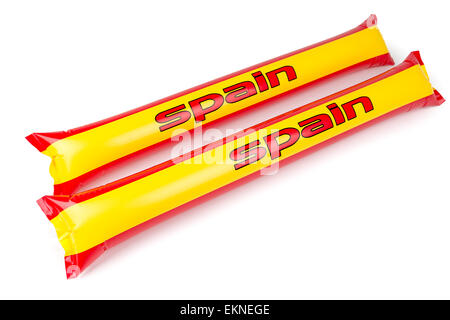 Fans Thundersticks - Spain Football Isolated Stock Photo