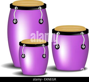 Congas band in purple design with shadow Stock Vector