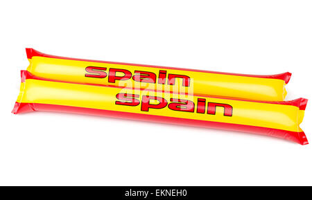 Fans Thundersticks - Spain Football Isolated Stock Photo