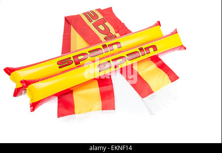 Fans Thundersticks - Spain Football Isolated Stock Photo