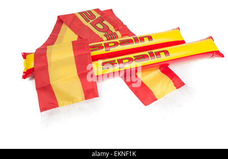 Fans Thundersticks - Spain Football Isolated Stock Photo