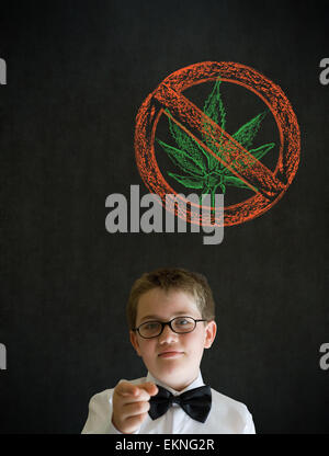 Education needs you thinking boy business man with no weed marijuana Stock Photo