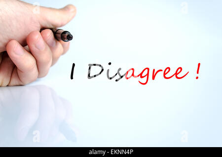 I Disagree Concept Isolated Over White Background Stock Photo