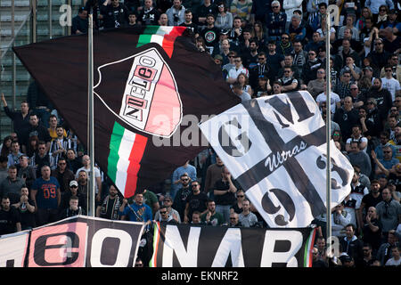 Parma, Italy. 11th Apr, 2015. Parma, Italy. 11th April, 2015. Juventus fans Football/Soccer : Italian 'Serie A' match between Parma FC 1-0 Juventus at Stadio Ennio Tardini in Parma, Italy . Credit:  Aflo Co. Ltd./Alamy Live News Stock Photo